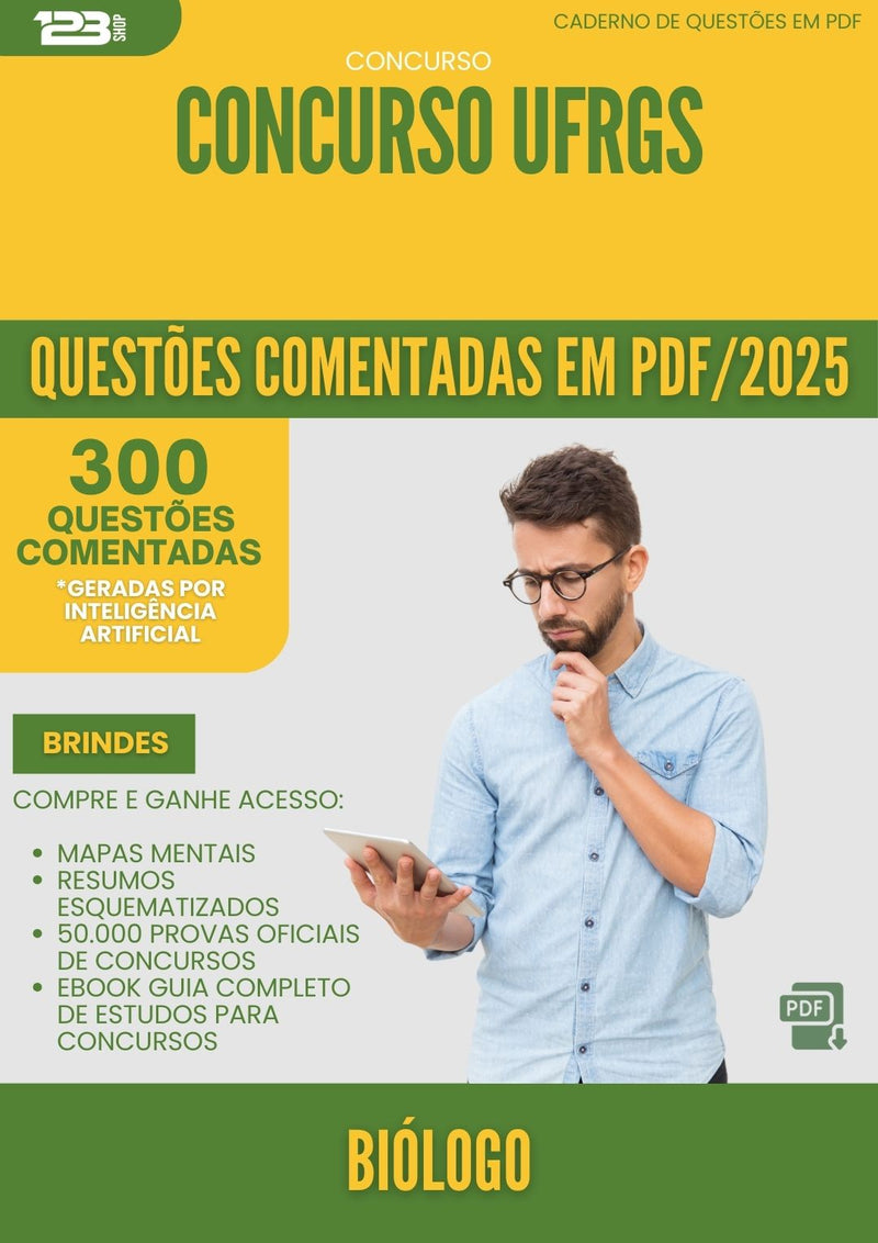 1000 Questões Comentadas para Concurso Biologo Ufrgs 2025 - 400 Questões