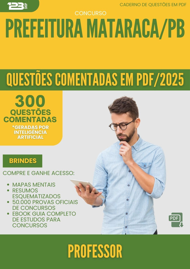 1000 Questões Comentadas para Concurso Professor da Prefeitura Mataraca Pb 2025 - 400 Questões