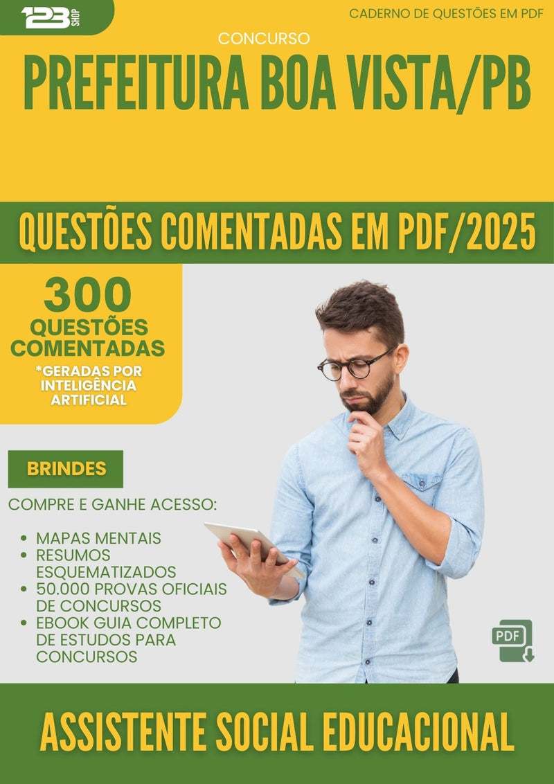1000 Questões Comentadas para Concurso Assistente Social Educacional da Prefeitura Boa Vista Pb 2025 - 400 Questões