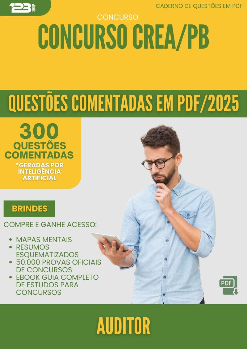 1000 Questões Comentadas para Concurso Auditor Crea Pb 2025 - 400 Questões