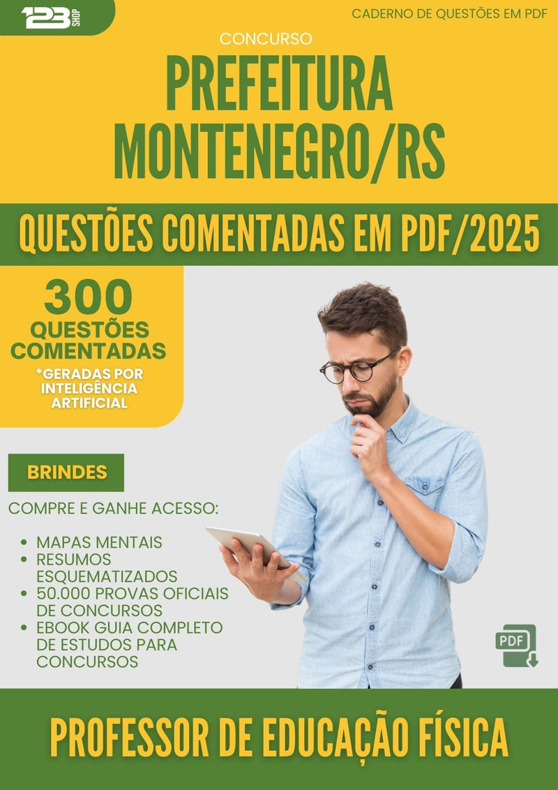 1000 Questões Comentadas para Concurso Professor De Educacao Fisica da Prefeitura Montenegro Rs 2025 - 400 Questões