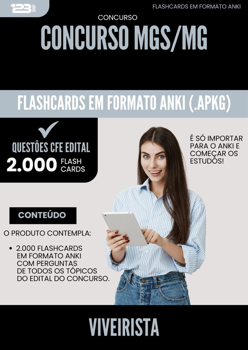 Flashcards para Concurso Mgs Viveirista Mg 2025 - 2000 Flashcards de Acordo com Edital