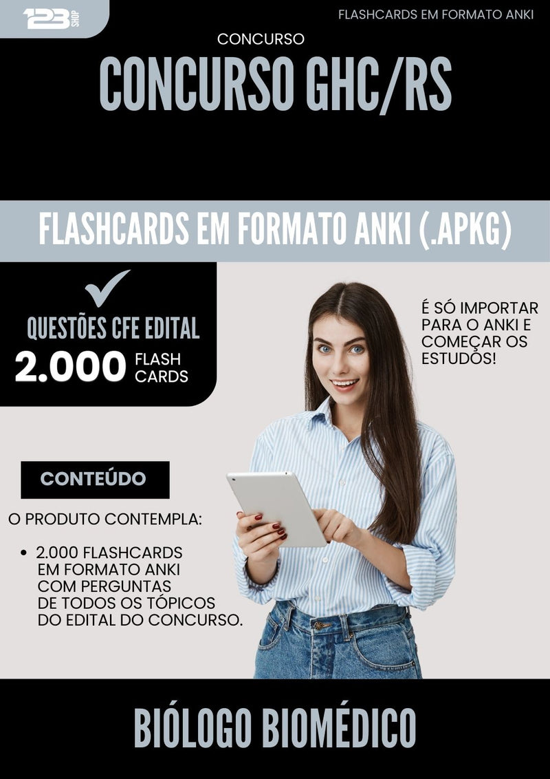 Flashcards para Concurso Biologo Biomedico Ghc Rs 2025 - 2000 Flashcards de Acordo com Edital