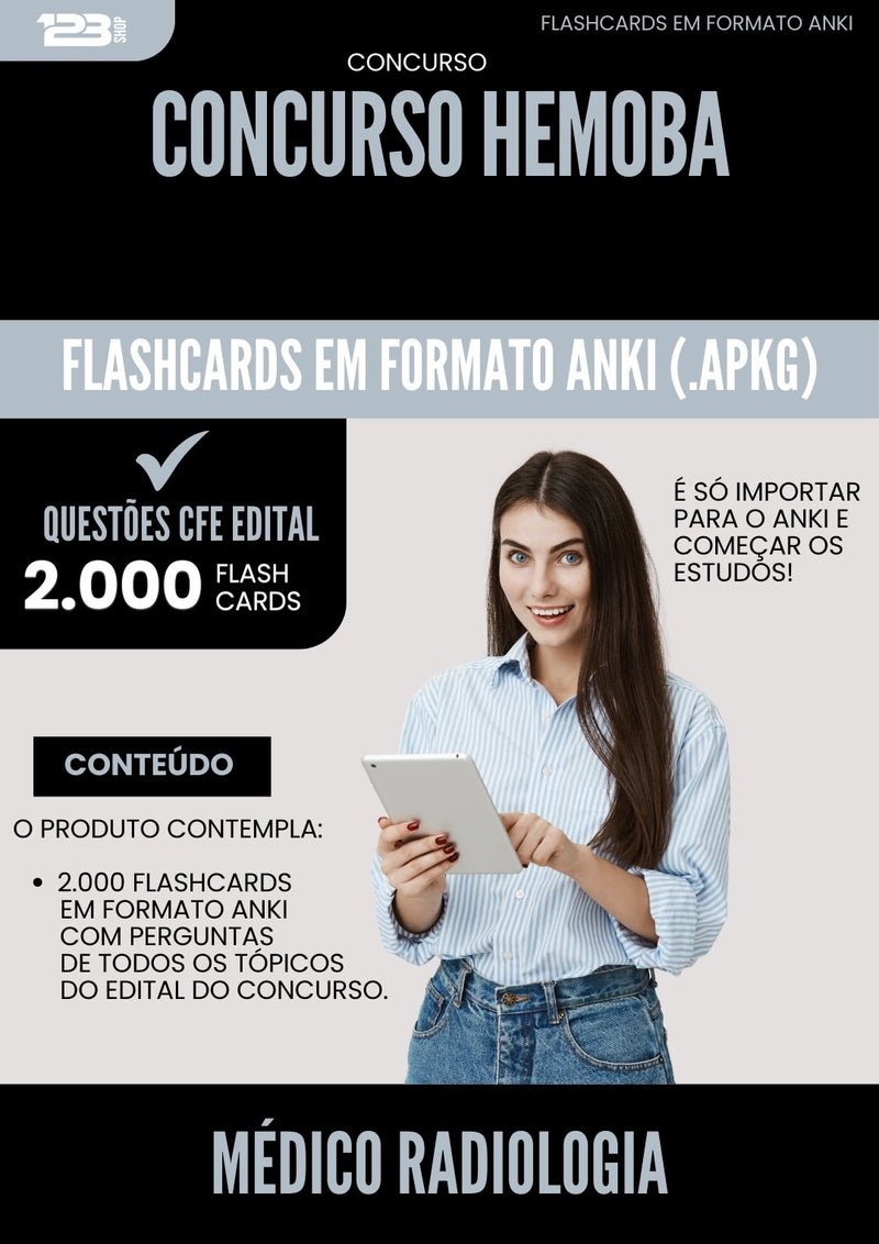 Flashcards para Concurso Medico Radiologia Hemoba 2025 - 2000 Flashcards de Acordo com Edital