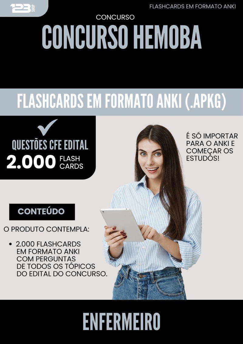 Flashcards para Concurso Enfermeiro Hemoba 2025 - 2000 Flashcards de Acordo com Edital