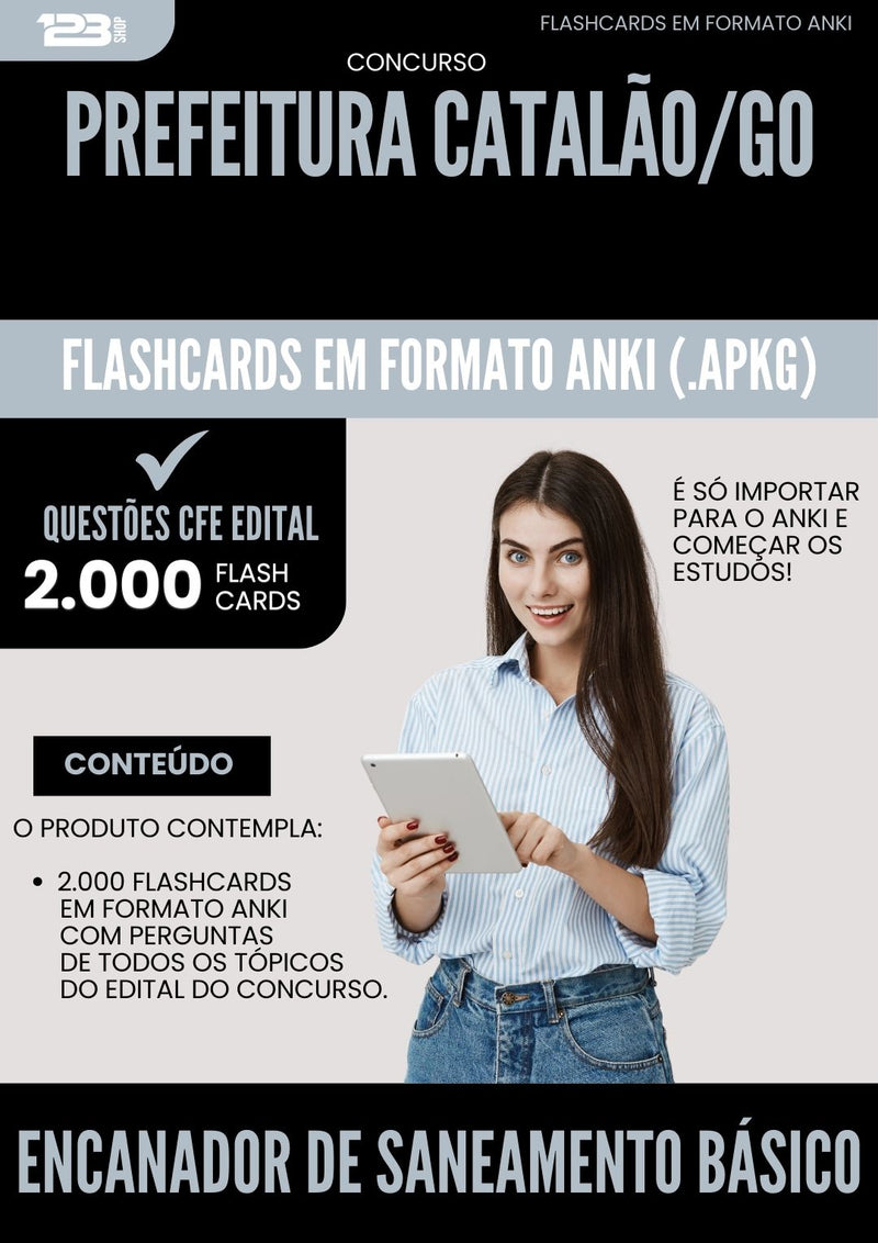 Flashcards para Concurso Encanador De Saneamento Basico da Prefeitura Catalao Go 2025 - 2000 Flashcards de Acordo com Edital