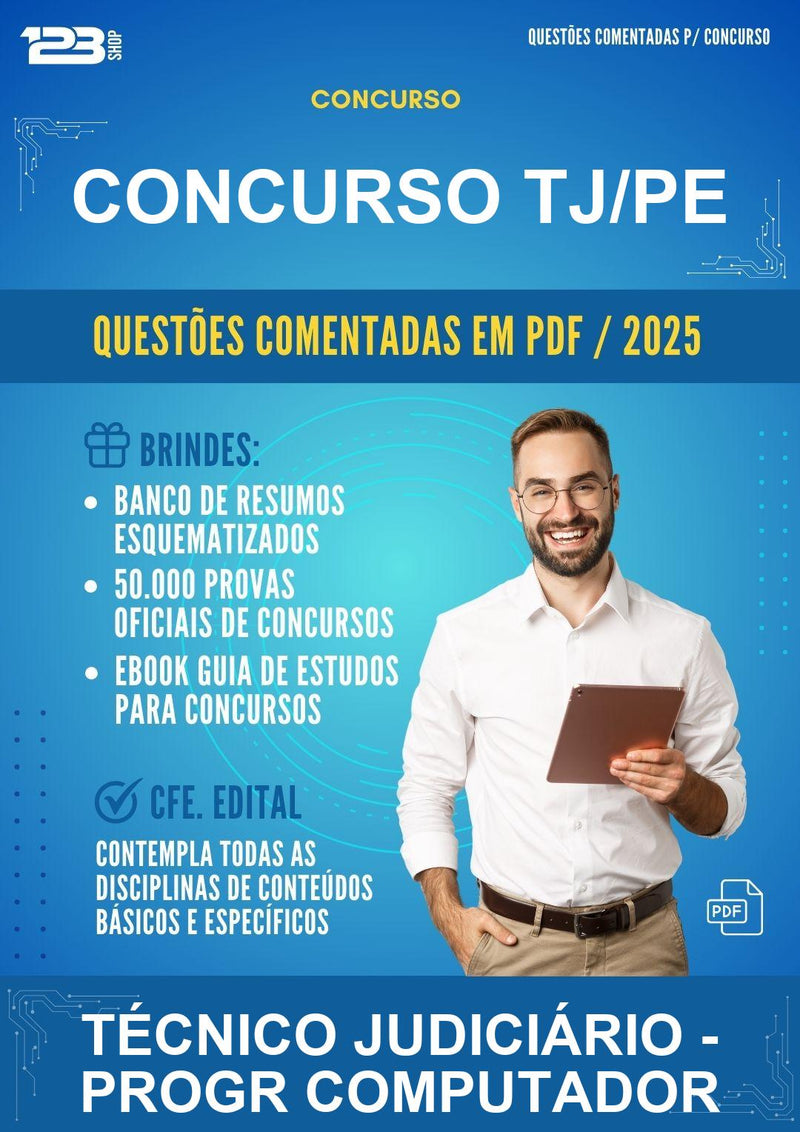Questões Comentadas para o Concurso Tj/PE para Técnico Judiciário - Progr Computador -400 Questões