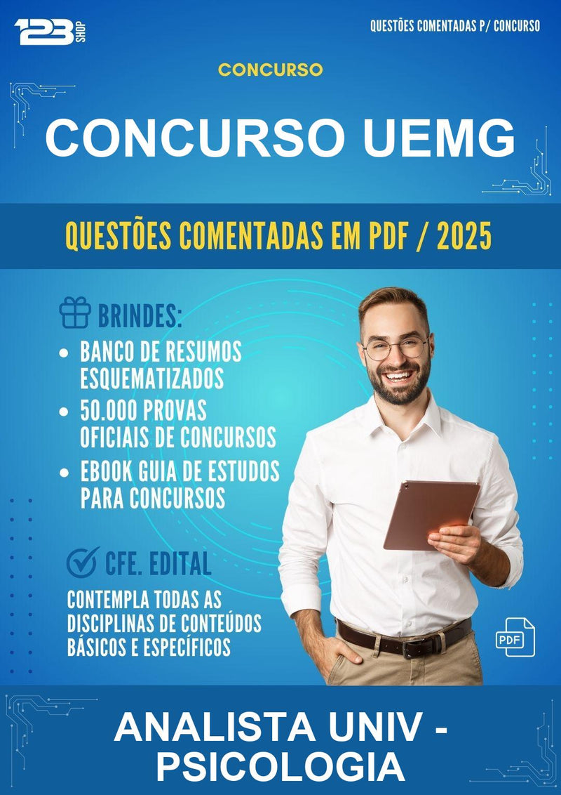 Questões Comentadas para o Concurso Uemg para Analista Univ - Psicologia -400 Questões
