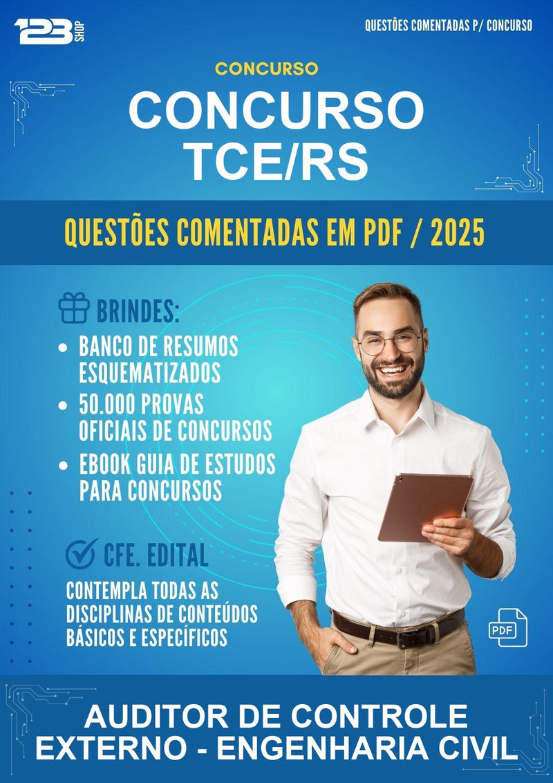 Questões Comentadas para o Concurso Tce/RS para Auditor de Controle Externo - Engenharia Civil -400 Questões