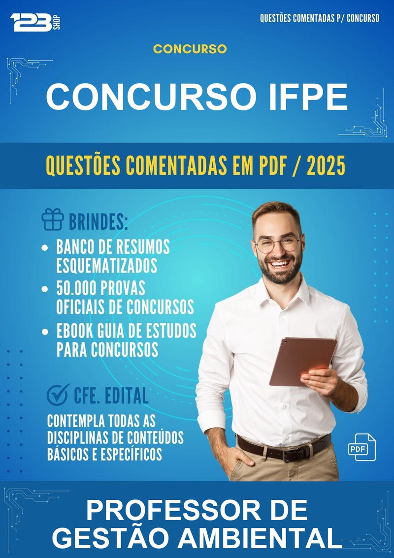 Questões Comentadas para o Concurso Ifpe para Professor de Gestão Ambiental -400 Questões
