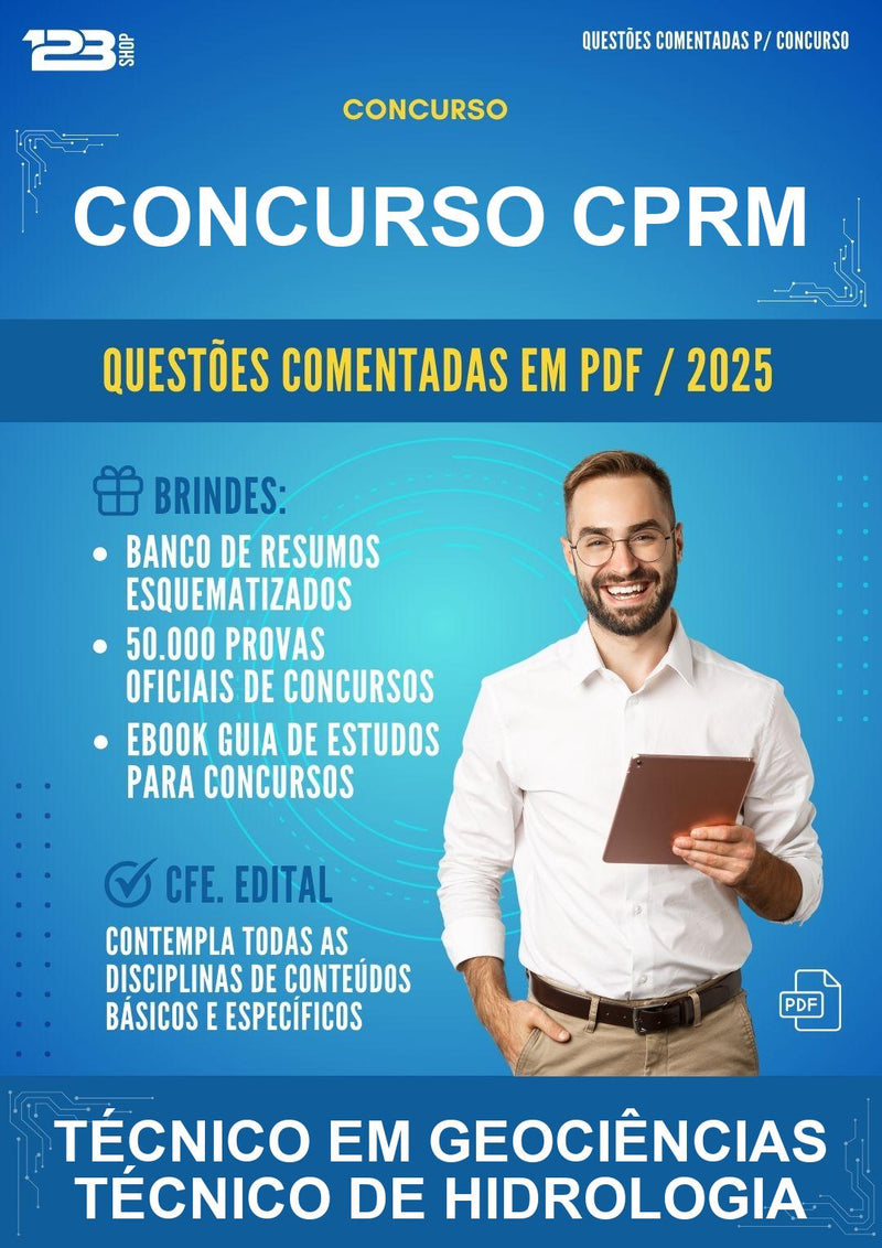 Questões Comentadas para o Concurso Cprm para Técnico Em Geociências Técnico de Hidrologia -400 Questões