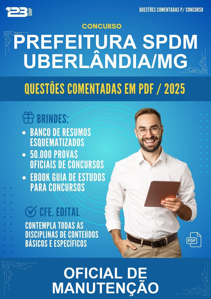 Questões Comentadas para o Concurso Prefeitura Spdm Uberlândia/MG para Oficial de Manutenção -400 Questões