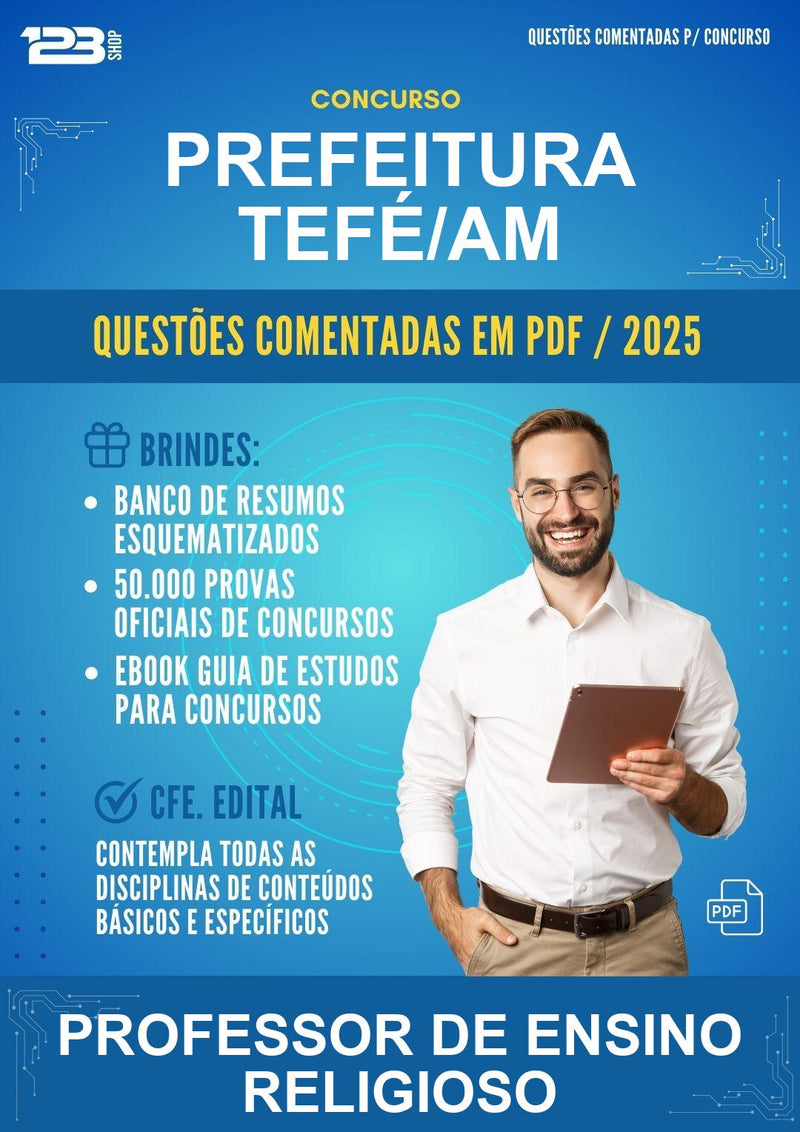 Questões Comentadas para o Concurso Prefeitura Tefé/AM para Professor de Ensino Religioso -400 Questões