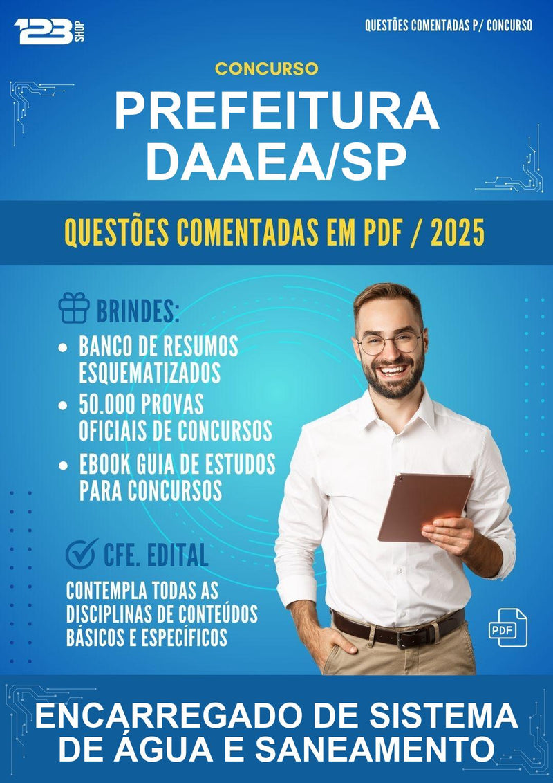 Questões Comentadas para o Concurso Prefeitura Daaea/SP para Encarregado de Sistema de Água E Saneamento -400 Questões