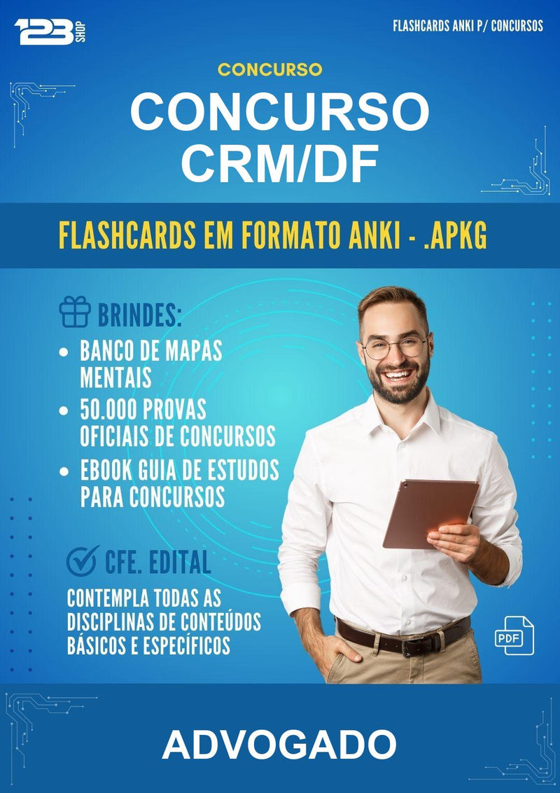 Flashcards Anki para o Concurso Crm/DF para Advogado - 400 Flashcards