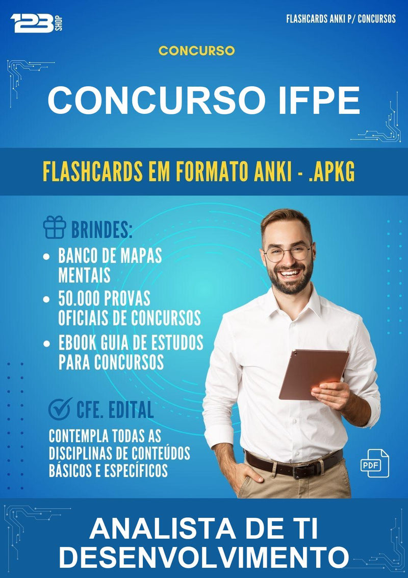 Flashcards Anki para o Concurso Ifpe para Analista de Ti Desenvolvimento - 400 Flashcards
