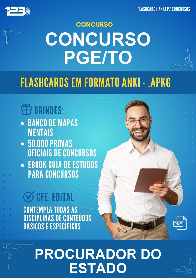 Flashcards Anki para o Concurso Pge/TO para Procurador do Estado - 400 Flashcards