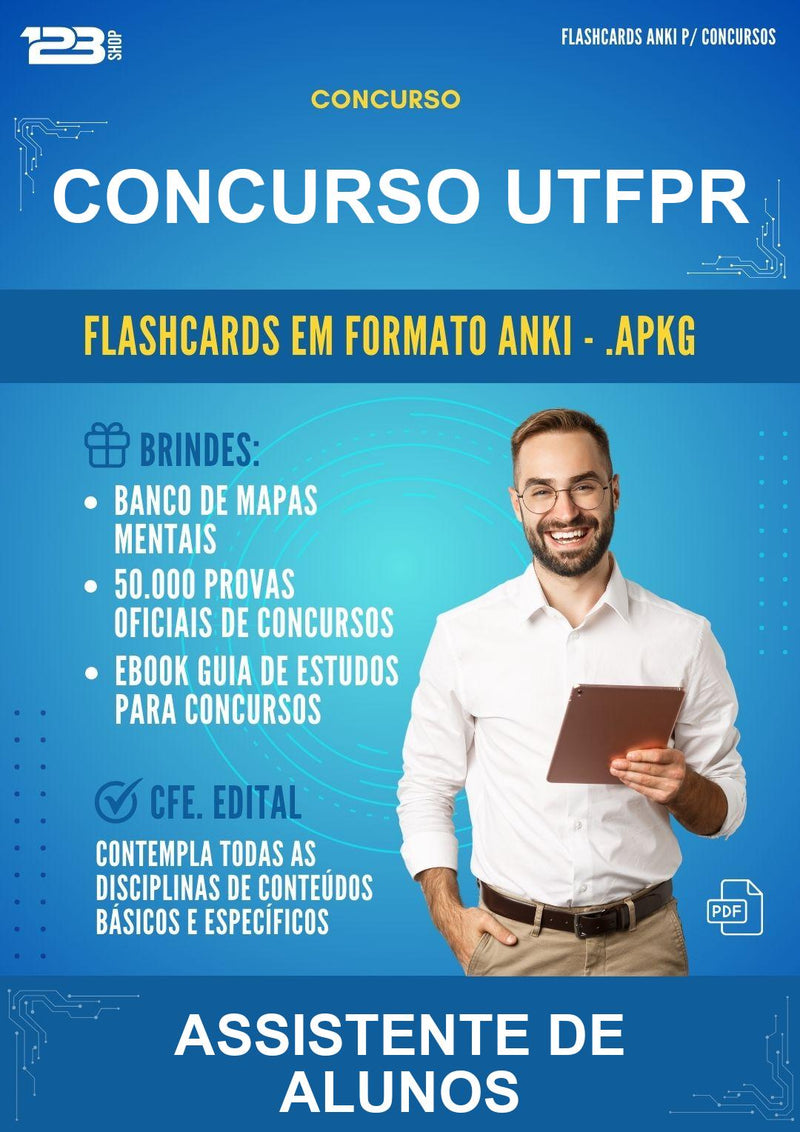Flashcards Anki para o Concurso Utfpr para Assistente de Alunos - 400 Flashcards