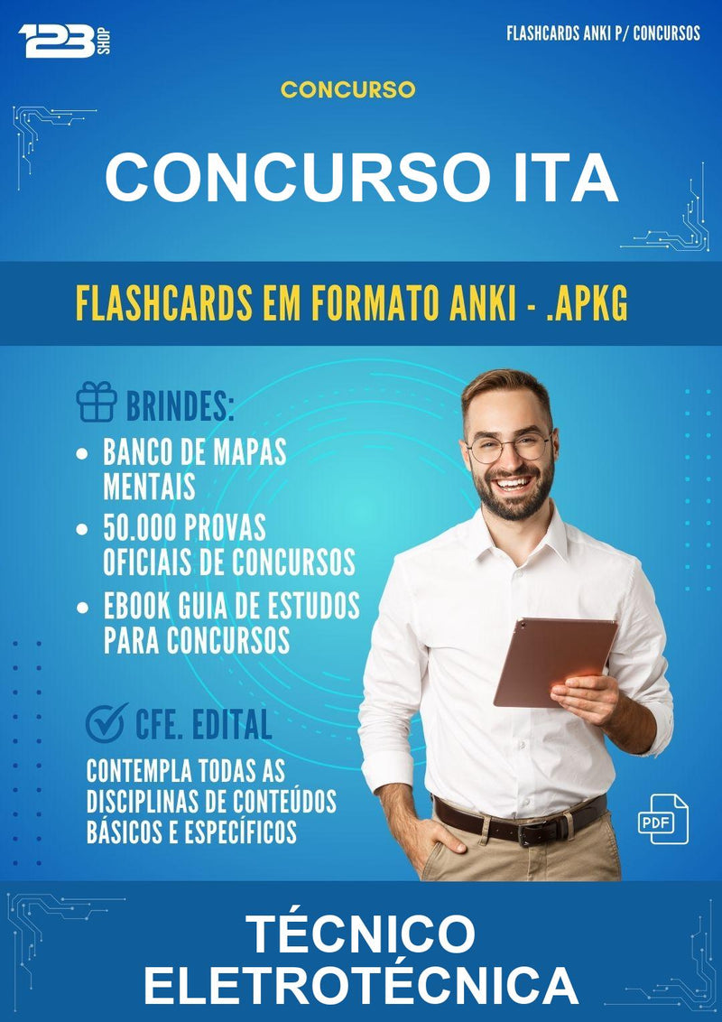 Flashcards Anki para o Concurso Ita para Técnico Eletrotécnica - 600 Flashcards
