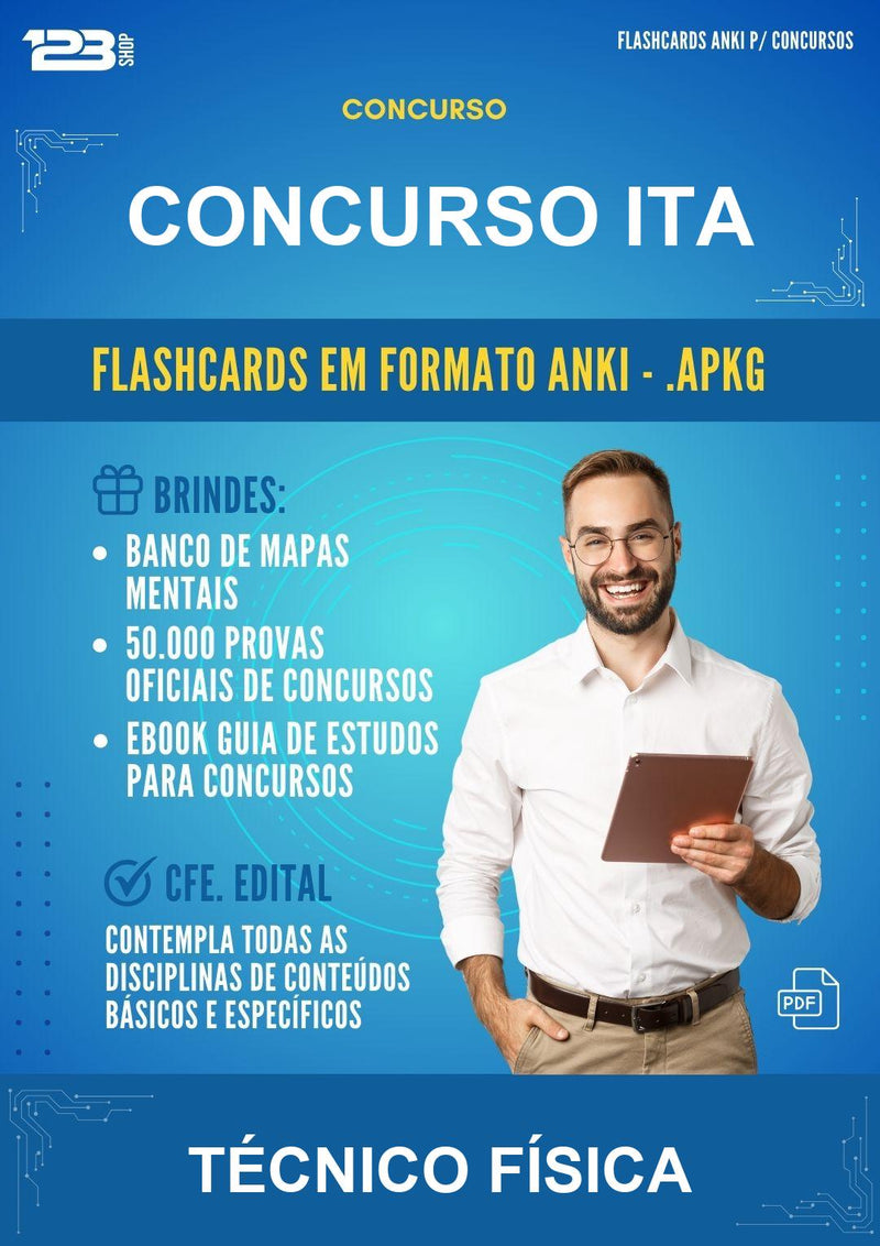 Flashcards Anki para o Concurso Ita para Técnico Física - 600 Flashcards