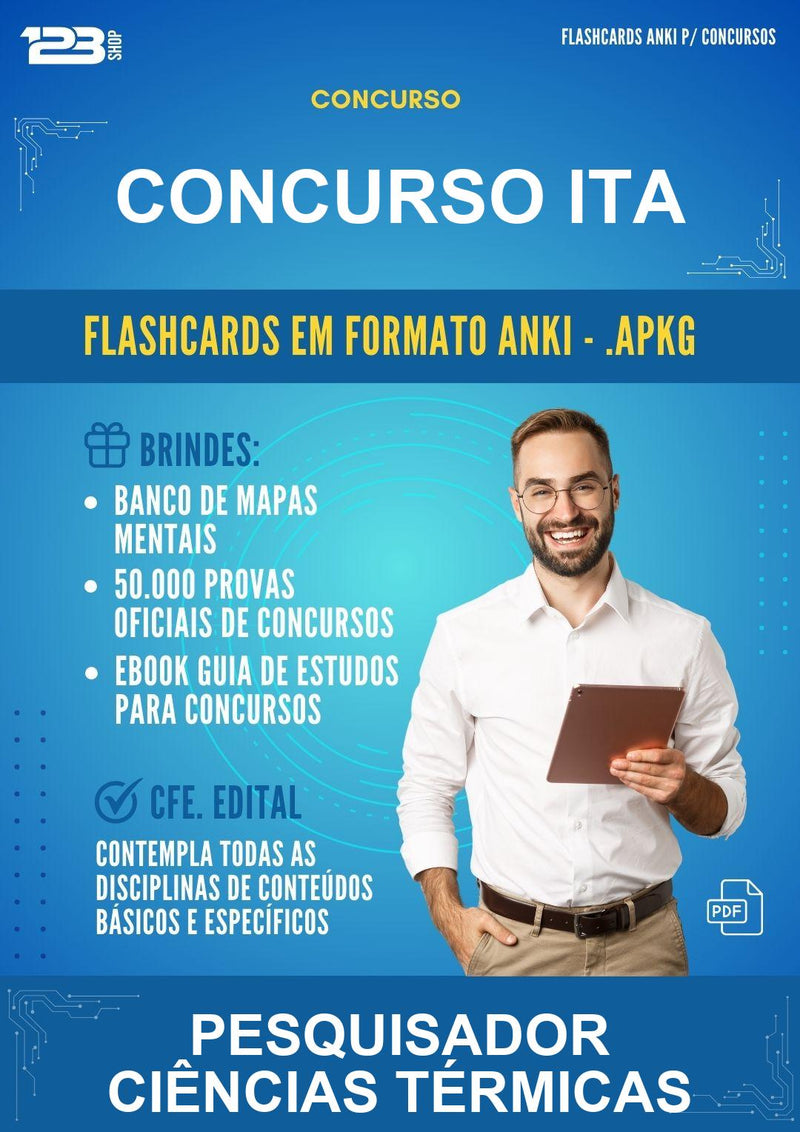 Flashcards Anki para o Concurso Ita para Pesquisador Ciências Térmicas - 600 Flashcards