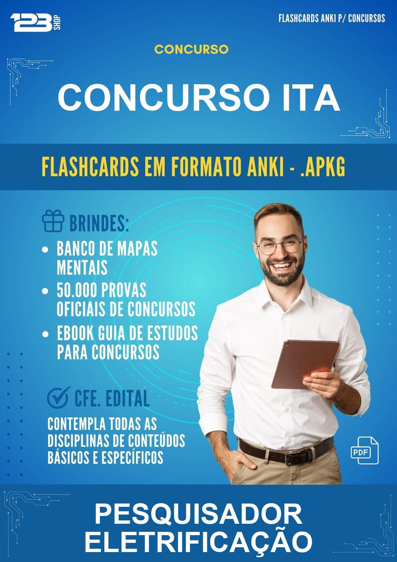 Flashcards Anki para o Concurso Ita para Pesquisador Eletrificação - 600 Flashcards