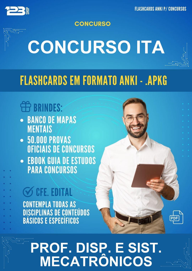 Flashcards Anki para o Concurso Ita para Prof. Disp. E Sist. Mecatrônicos - 600 Flashcards