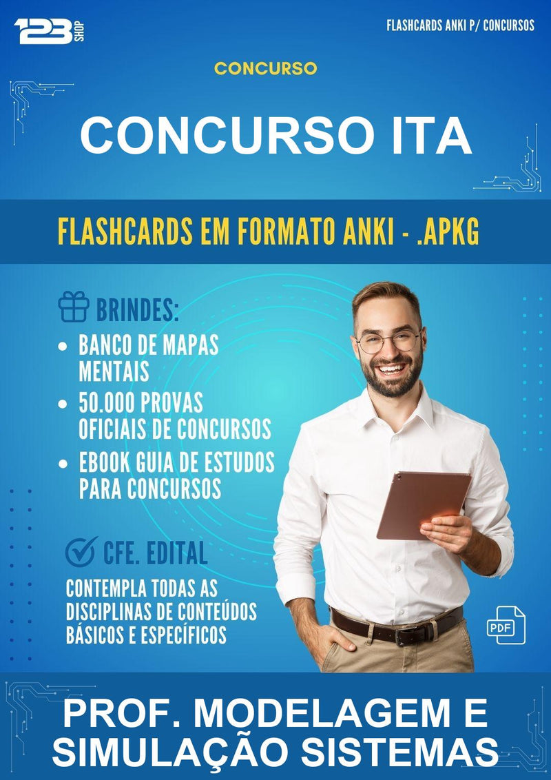 Flashcards Anki para o Concurso Ita para Prof. Modelagem E Simulação Sistemas - 600 Flashcards