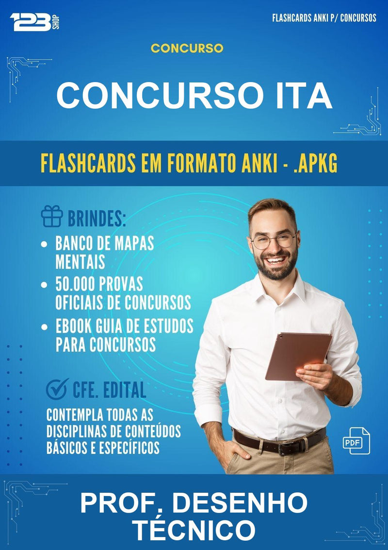 Flashcards Anki para o Concurso Ita para Prof. Desenho Técnico - 600 Flashcards
