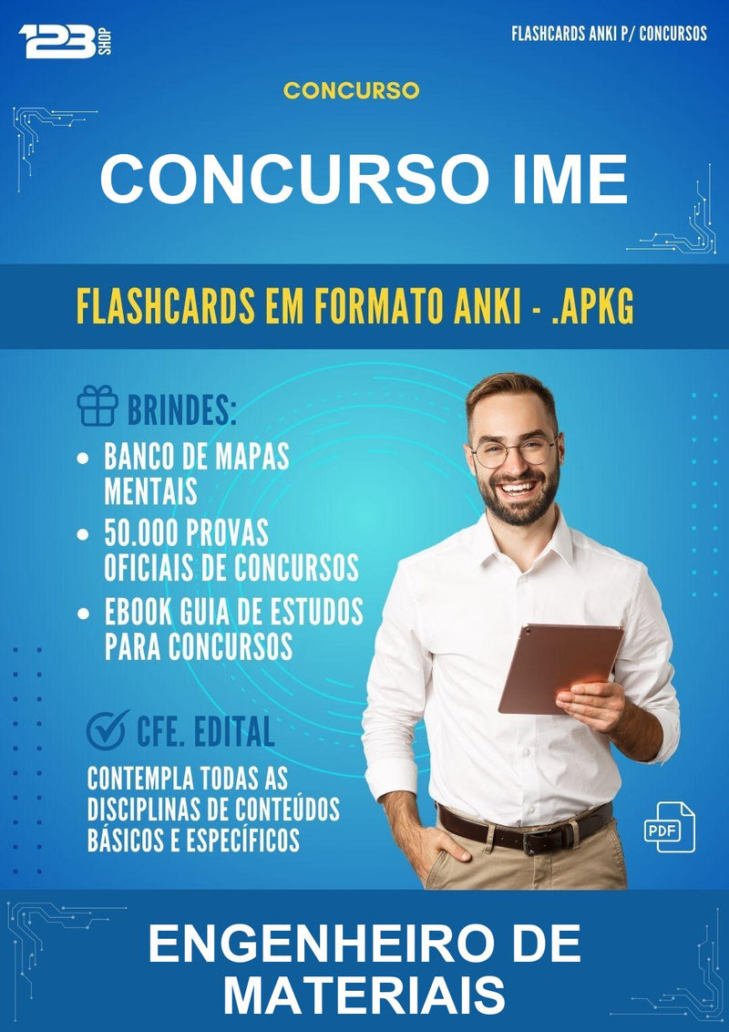 Flashcards Anki para o Concurso Ime para Engenheiro de Materiais - 600 Flashcards
