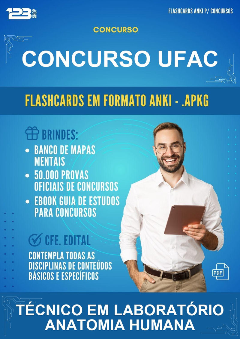 Flashcards Anki para o Concurso Ufac para Técnico Em Laboratório Anatomia Humana - 600 Flashcards