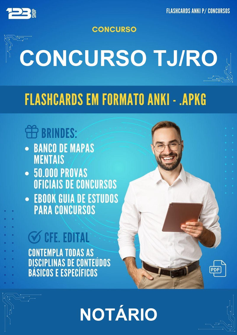 Flashcards Anki para o Concurso Tj/RO para Notário - 600 Flashcards