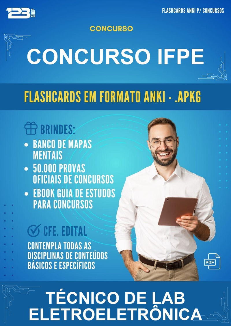 Flashcards Anki para o Concurso Ifpe para Técnico de Lab Eletroeletrônica - 600 Flashcards