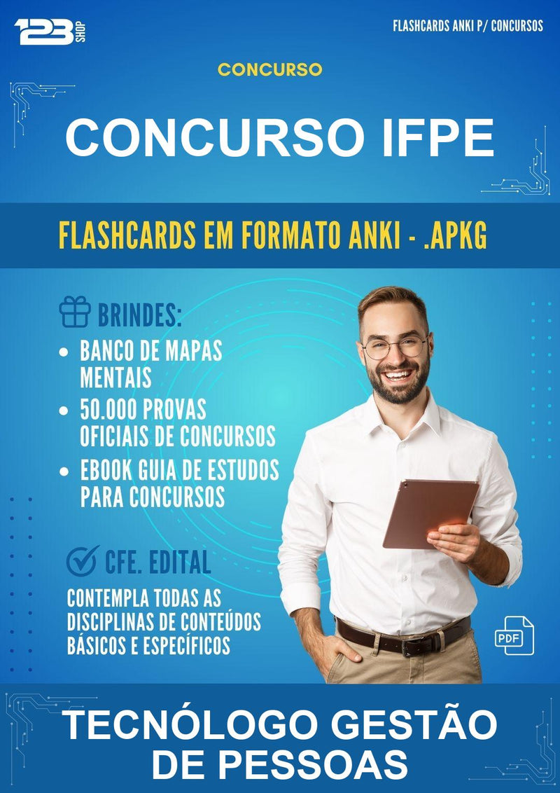 Flashcards Anki para o Concurso Ifpe para Tecnólogo Gestão de Pessoas - 600 Flashcards