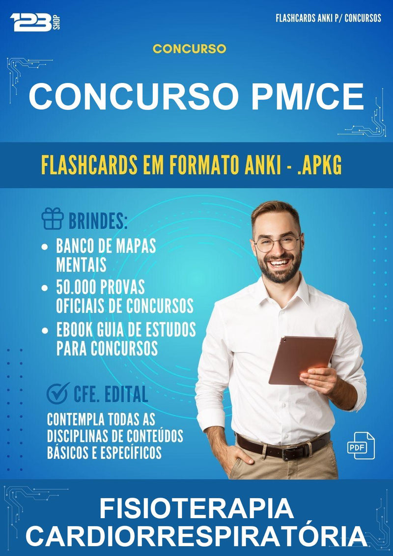 Flashcards Anki para o Concurso Pm/CE para Fisioterapia Cardiorrespiratória - 600 Flashcards