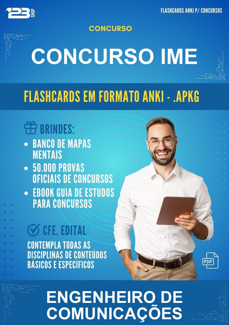Flashcards Anki para o Concurso Ime para Engenheiro de Comunicações - 1.500 Flashcards