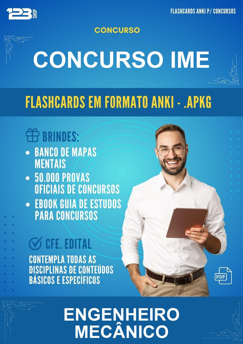 Flashcards Anki para o Concurso Ime para Engenheiro Mecânico - 1.500 Flashcards