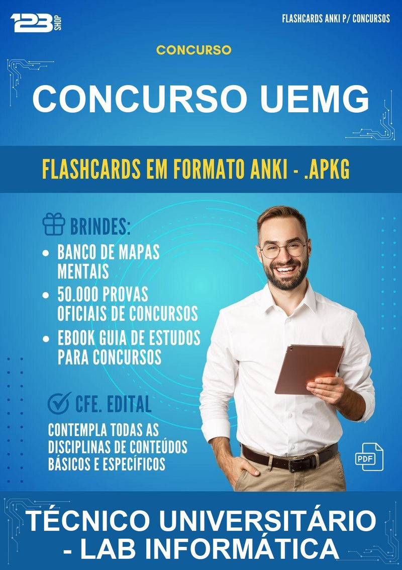 Flashcards Anki para o Concurso Uemg para Técnico Universitário - Lab Informática - 1.500 Flashcards