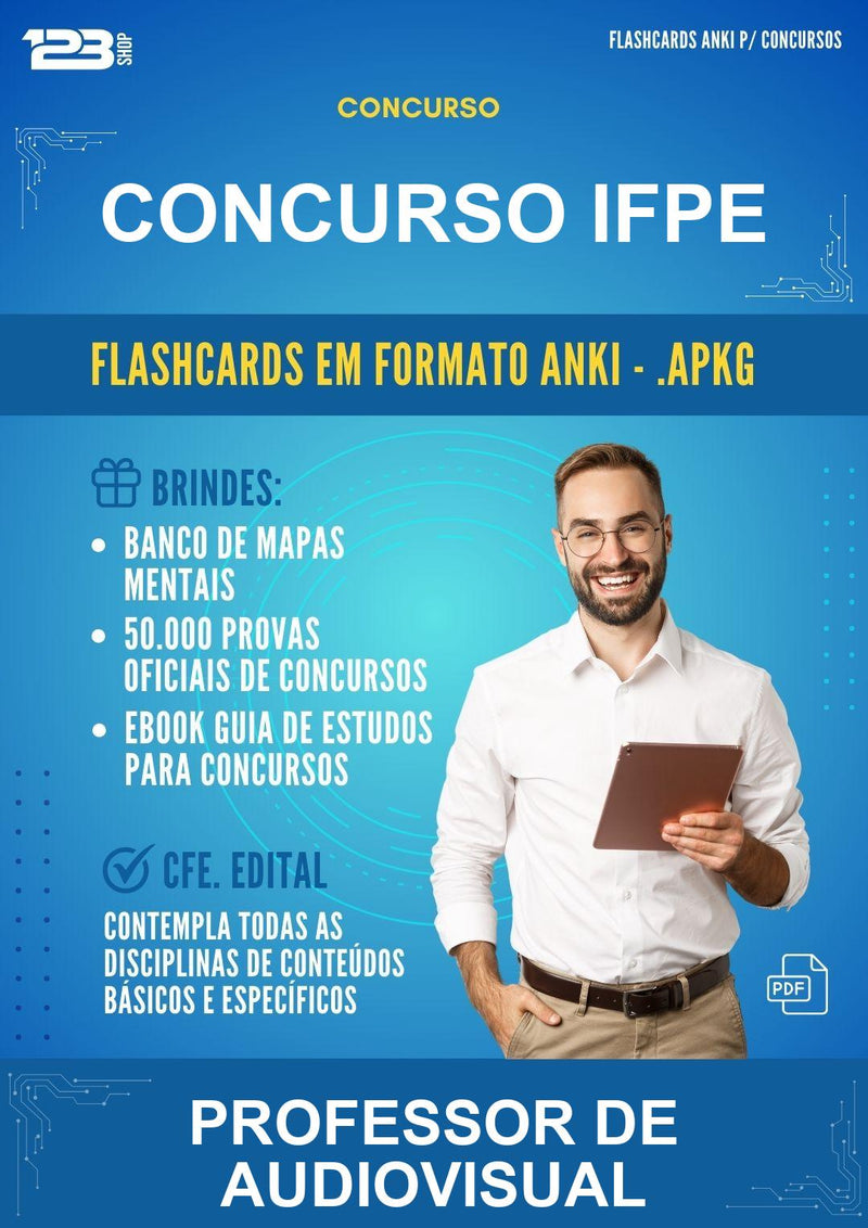 Flashcards Anki para o Concurso Ifpe para Professor de Audiovisual - 1.500 Flashcards