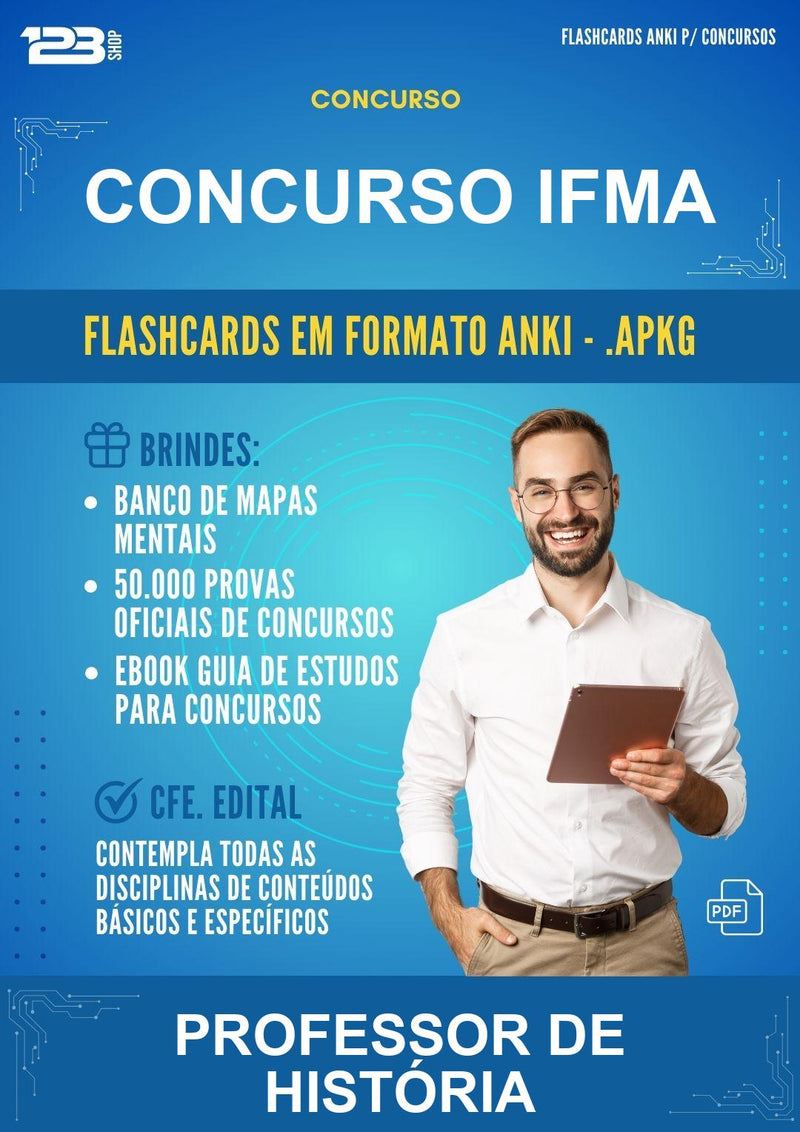 Flashcards Anki para o Concurso Ifma para Professor de História - 1.500 Flashcards