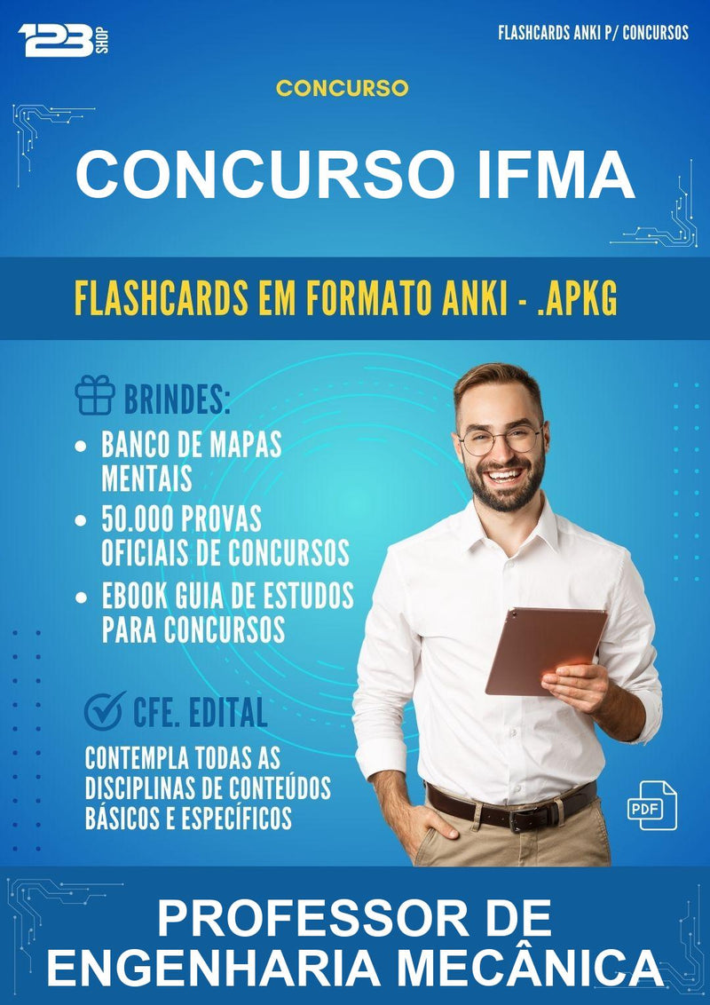 Flashcards Anki para o Concurso Ifma para Professor de Engenharia Mecânica - 1.500 Flashcards