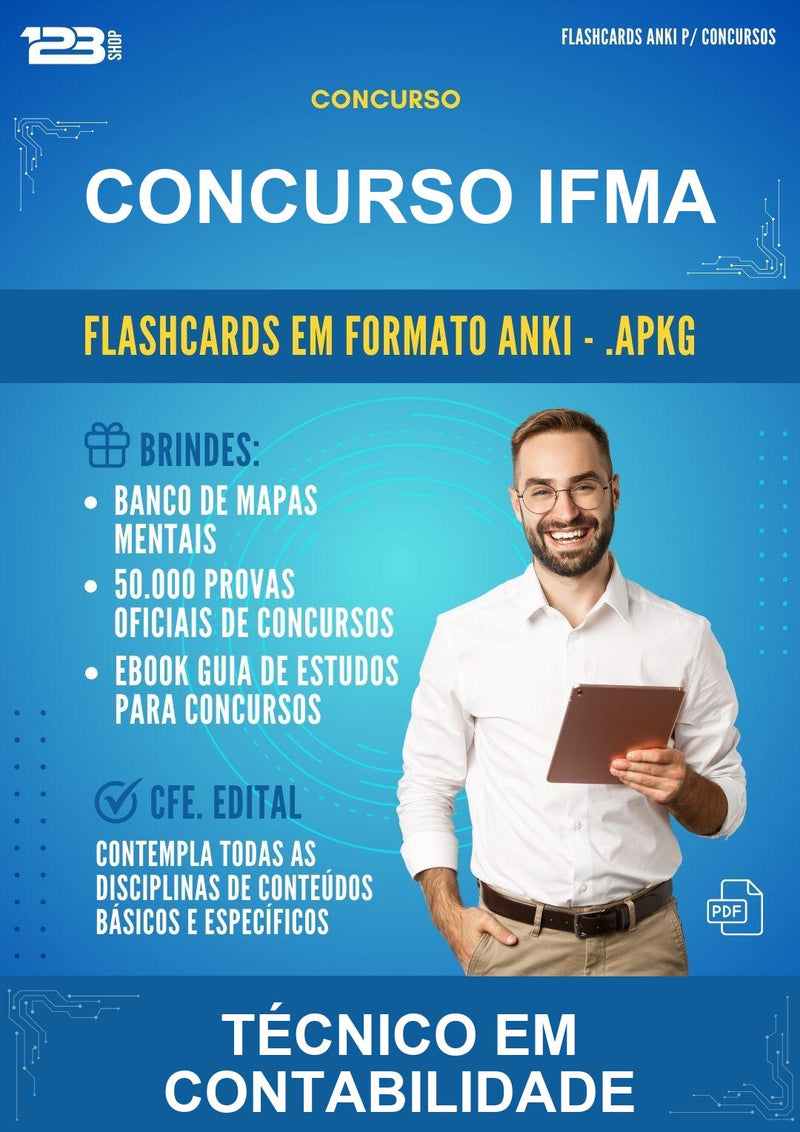 Flashcards Anki para o Concurso Ifma para Técnico Em Contabilidade - 1.500 Flashcards