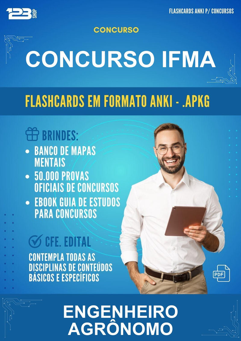 Flashcards Anki para o Concurso Ifma para Engenheiro Agrônomo - 1.500 Flashcards