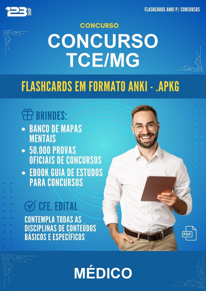 Flashcards Anki para o Concurso Concurso Tce/MG para Médico - 600 Flashcards