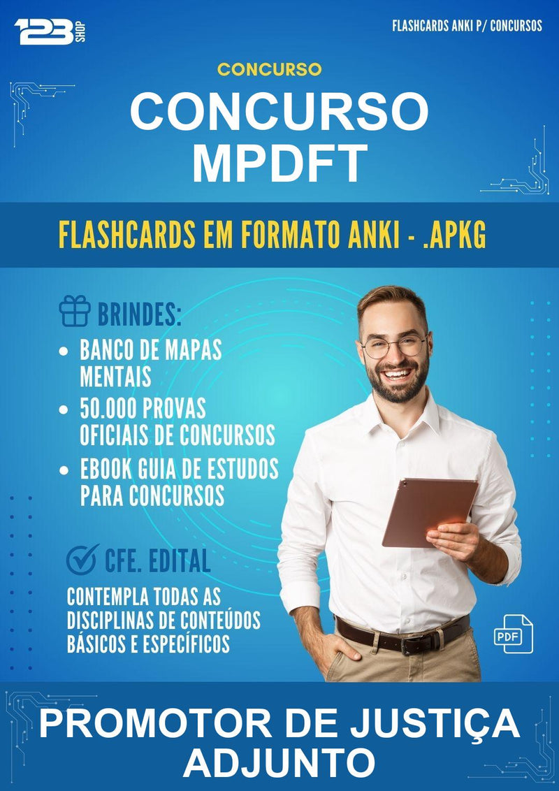 Flashcards Anki para o Concurso Concurso Mpdft para Promotor de Justiça Adjunto - 600 Flashcards
