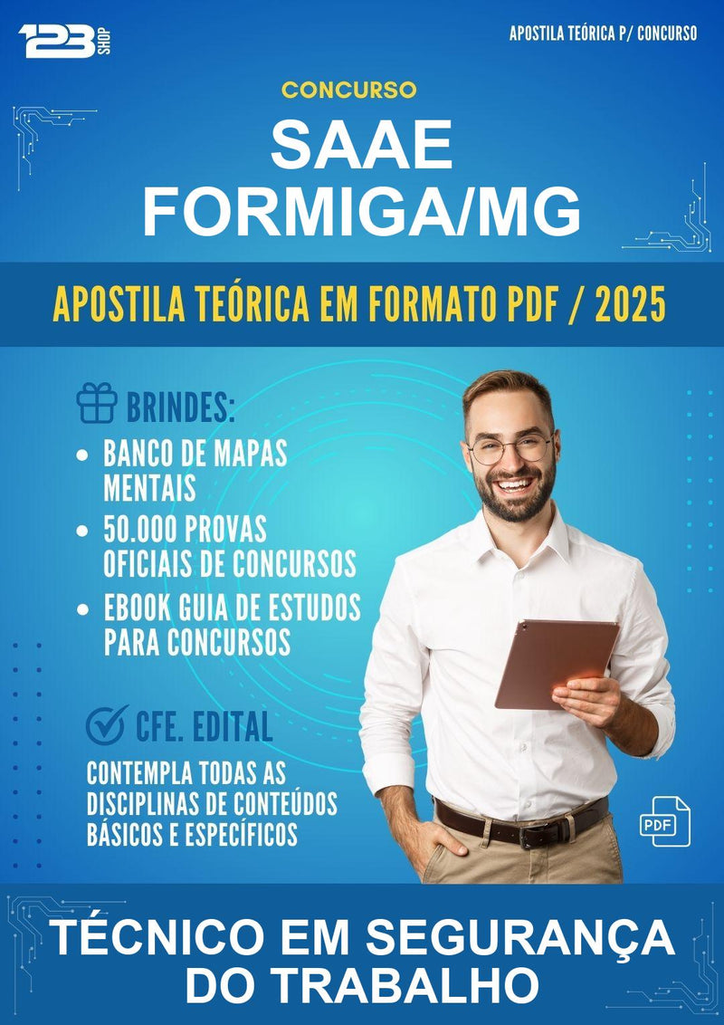Apostila Teórica para o Concurso Saae Formiga/MG para Técnico Em Segurança do Trabalho