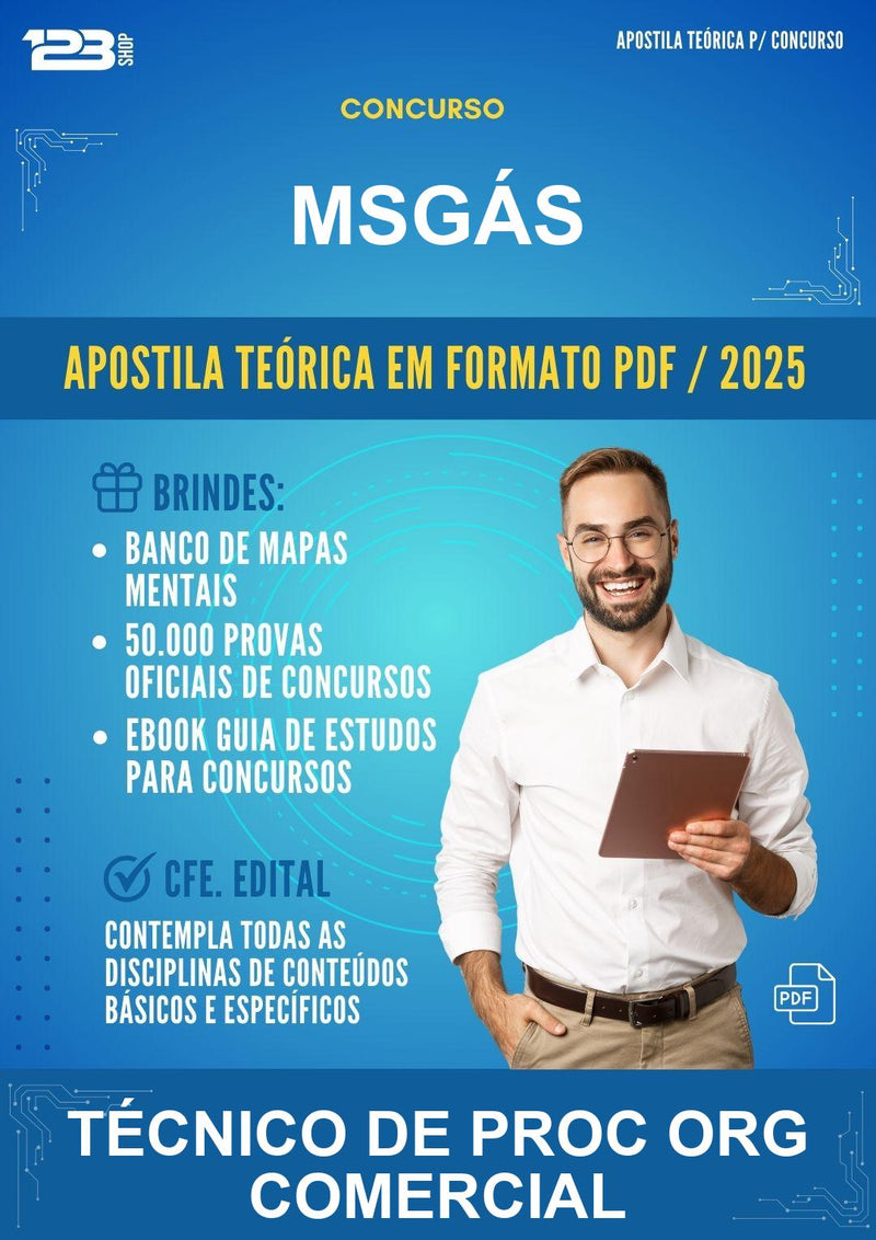Apostila Teórica para o Concurso Msgás para Técnico de Proc Org Comercial