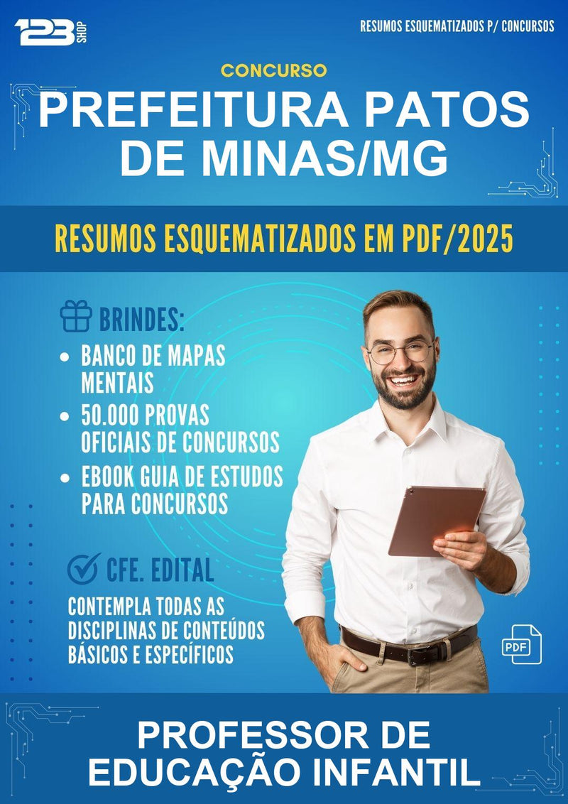 Resumos Esquematizados para o Concurso Prefeitura Patos de Minas/MG para Professor de Educação Infantil
