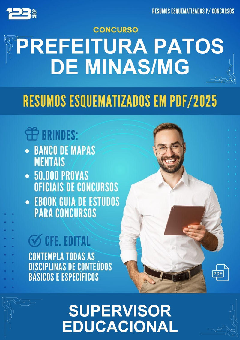 Resumos Esquematizados para o Concurso Prefeitura Patos de Minas/MG para Supervisor Educacional