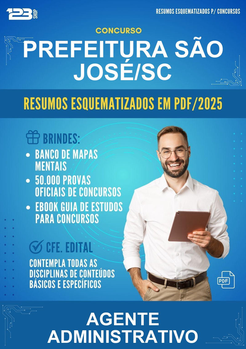 Resumos Esquematizados para o Concurso Prefeitura São José/SC para Agente Administrativo